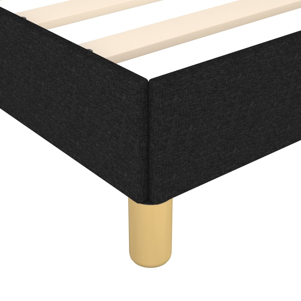 Estrutura de cama sem colchão 140x190 cm tecido preto