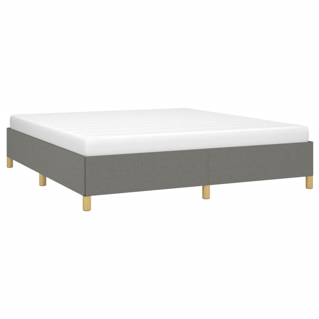 Estrutura de cama sem colchão 160x200 cm tecido cinzento-escuro