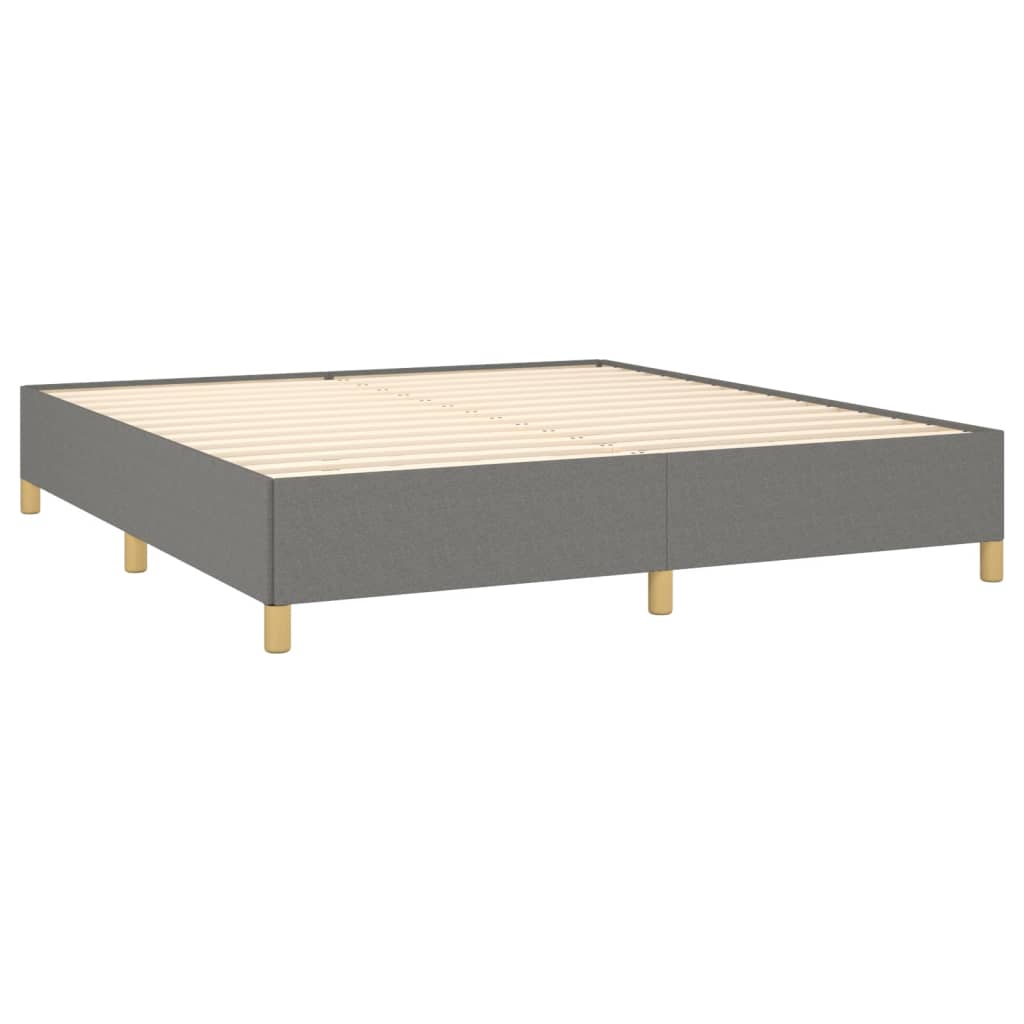 Estrutura de cama sem colchão 160x200 cm tecido cinzento-escuro