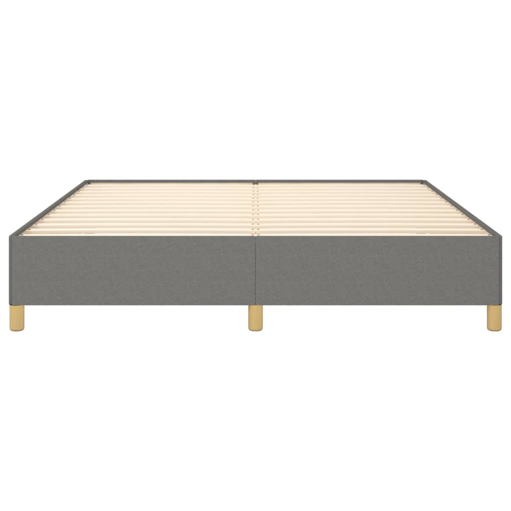 Estrutura de cama sem colchão 160x200 cm tecido cinzento-escuro