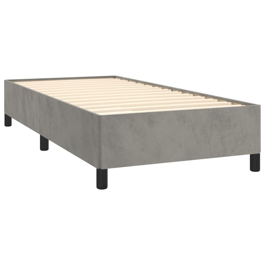 Estrutura de cama sem colchão 90x190 cm veludo cinzento-claro