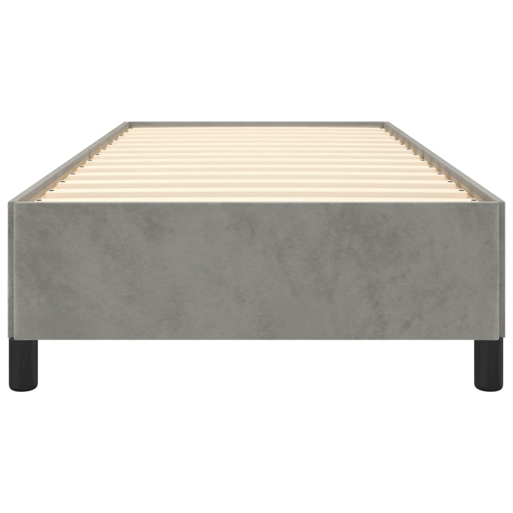 Estrutura de cama sem colchão 90x190 cm veludo cinzento-claro