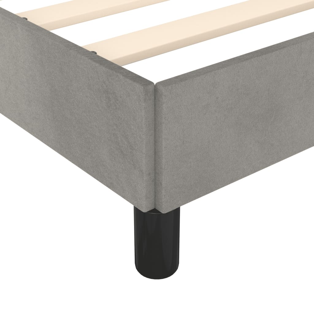Estrutura de cama sem colchão 90x190 cm veludo cinzento-claro