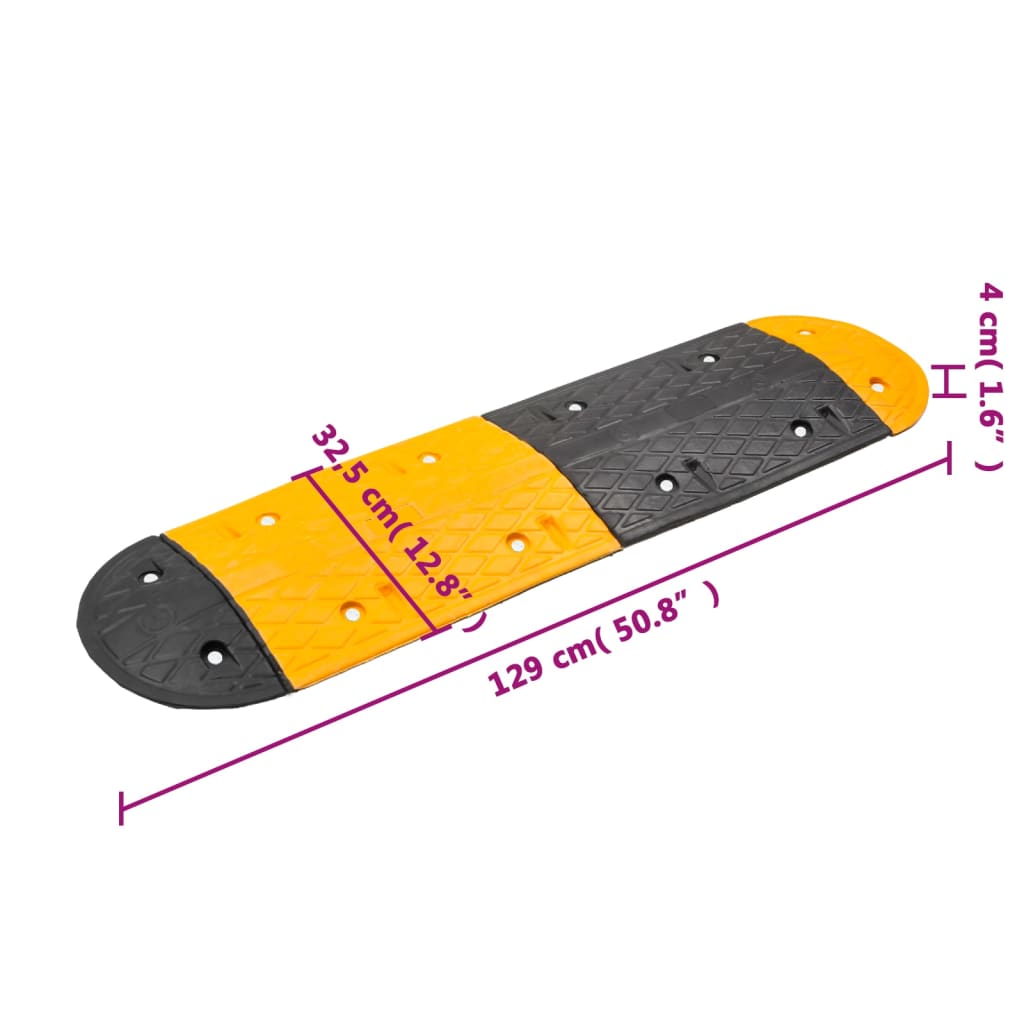 Lomba 129x32,5x4 cm borracha preto e amarelo