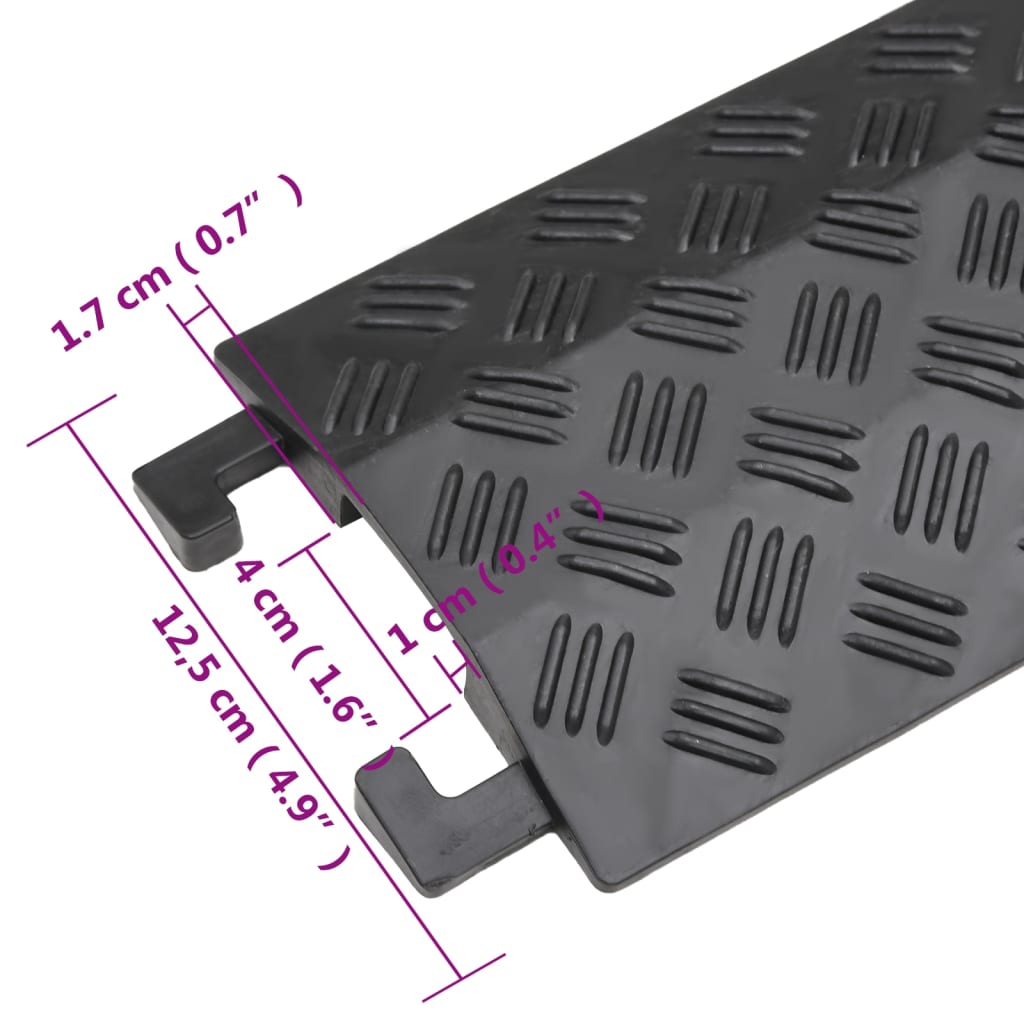 Rampas protetoras de cabos 2 pcs 98,5 cm preto