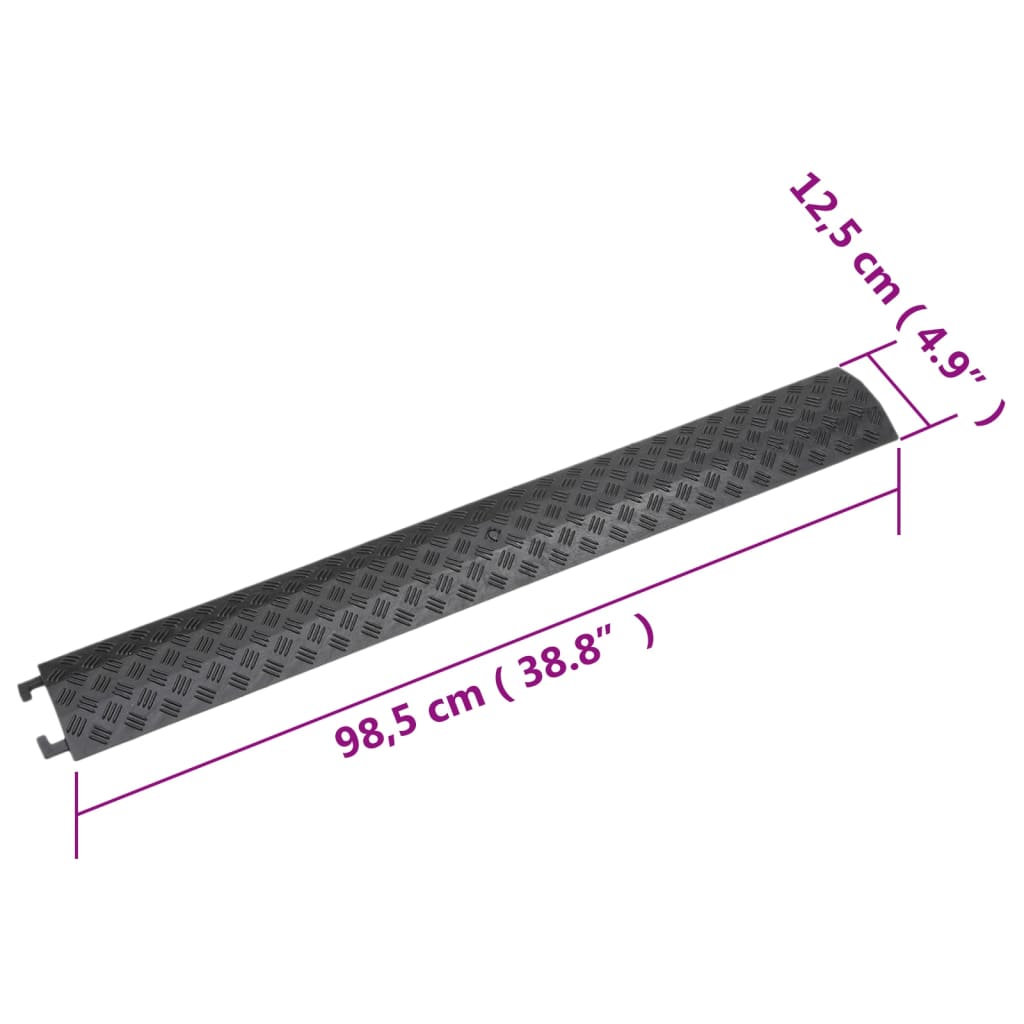 Rampas protetoras de cabos 2 pcs 98,5 cm preto