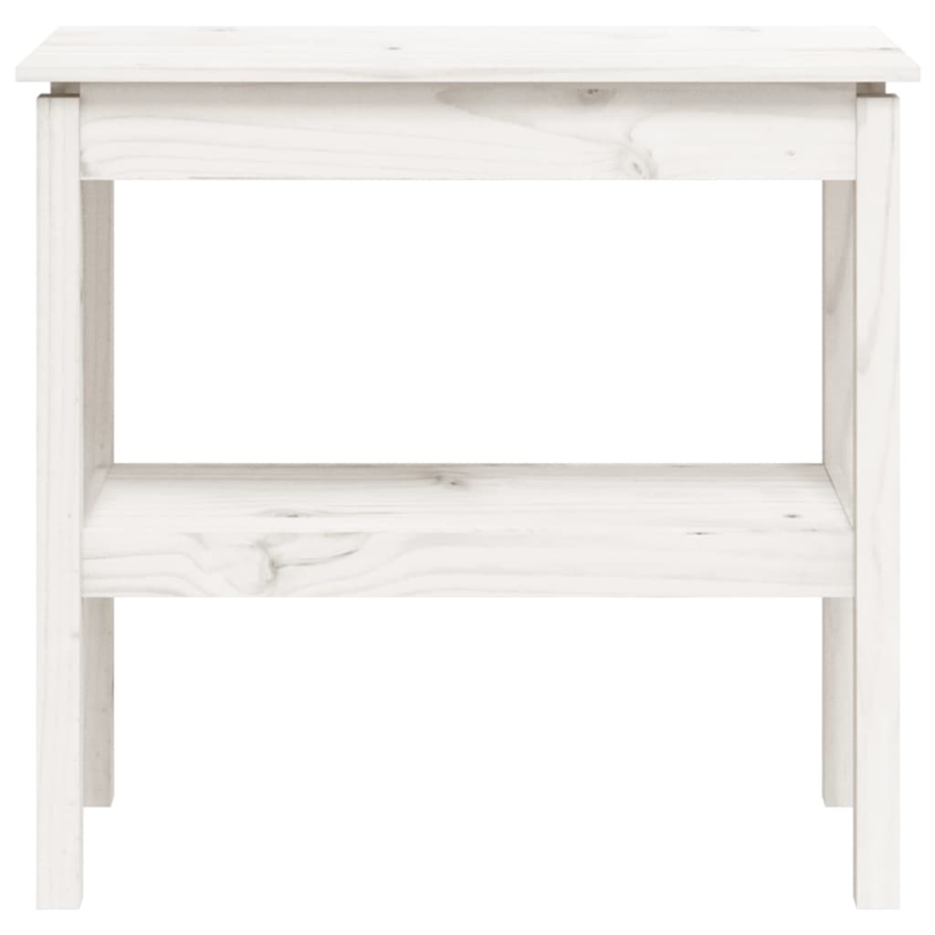Mesa consola 80x40x75 cm madeira de pinho maciça branco