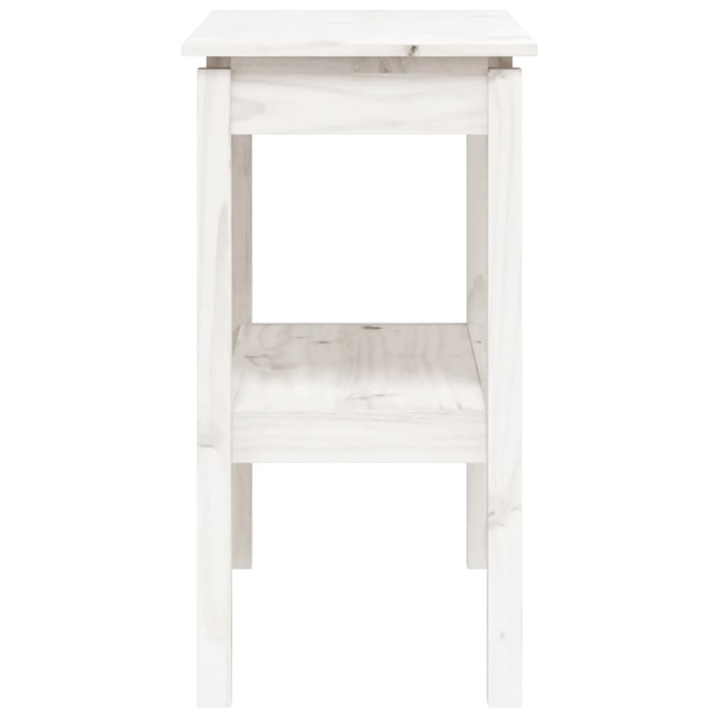 Mesa consola 80x40x75 cm madeira de pinho maciça branco