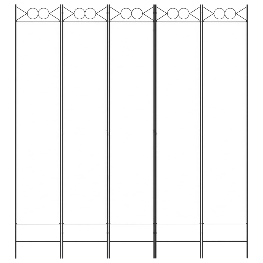 Divisória/biombo com 5 painéis 200x220 cm tecido branco