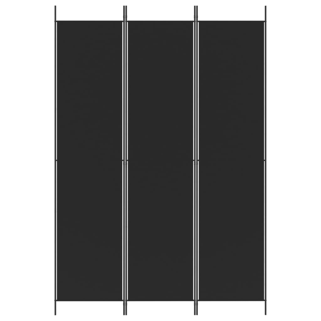 Biombo/divisória com 3 painéis 150x220 cm tecido preto