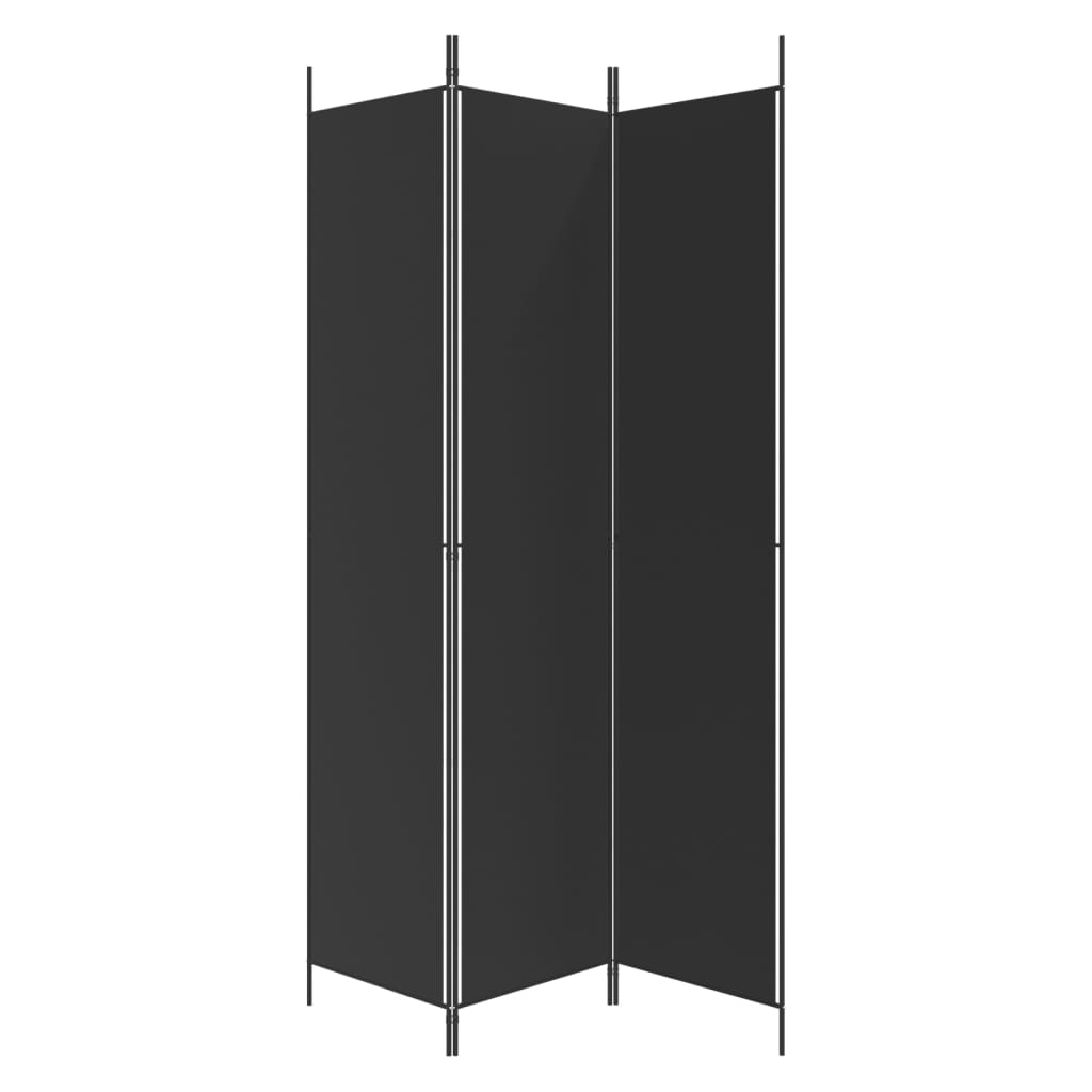 Biombo/divisória com 3 painéis 150x220 cm tecido preto