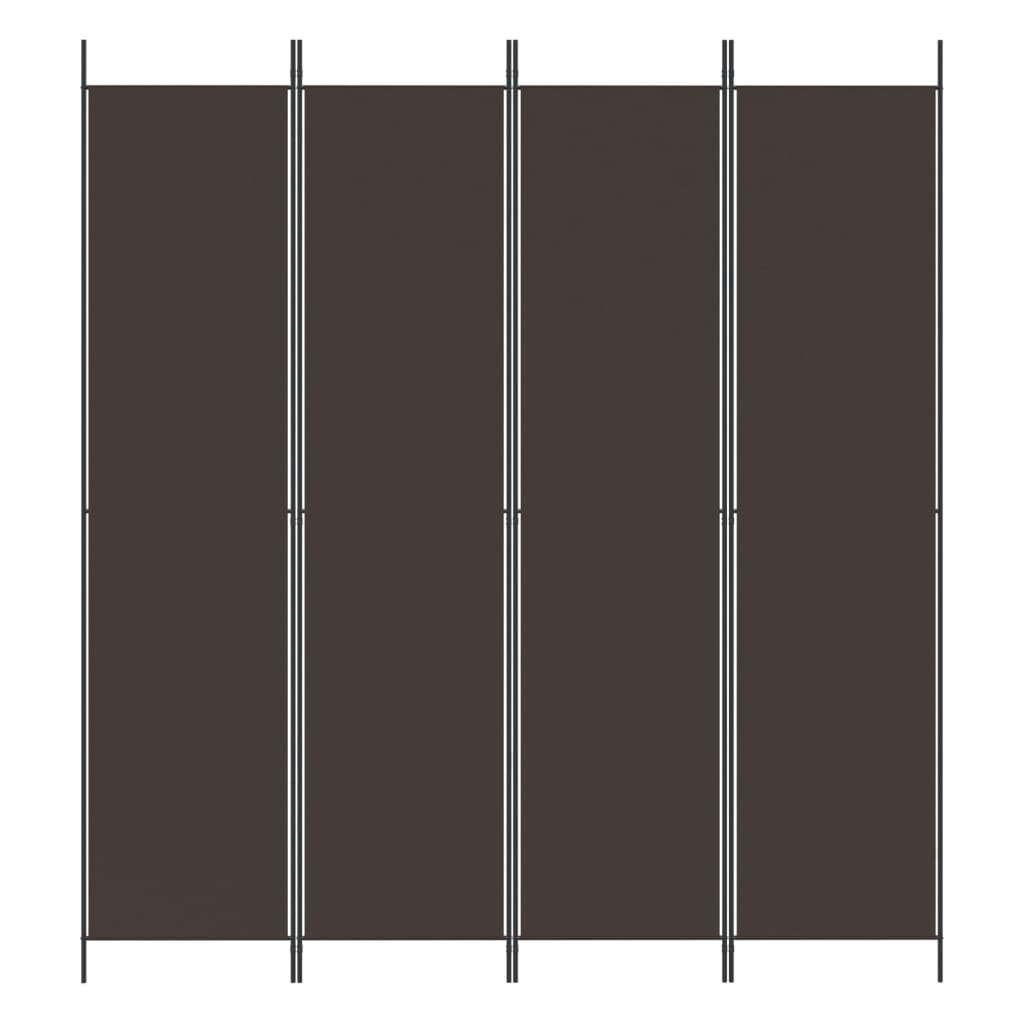 Biombo/divisória com 4 painéis 200x220 cm tecido castanho