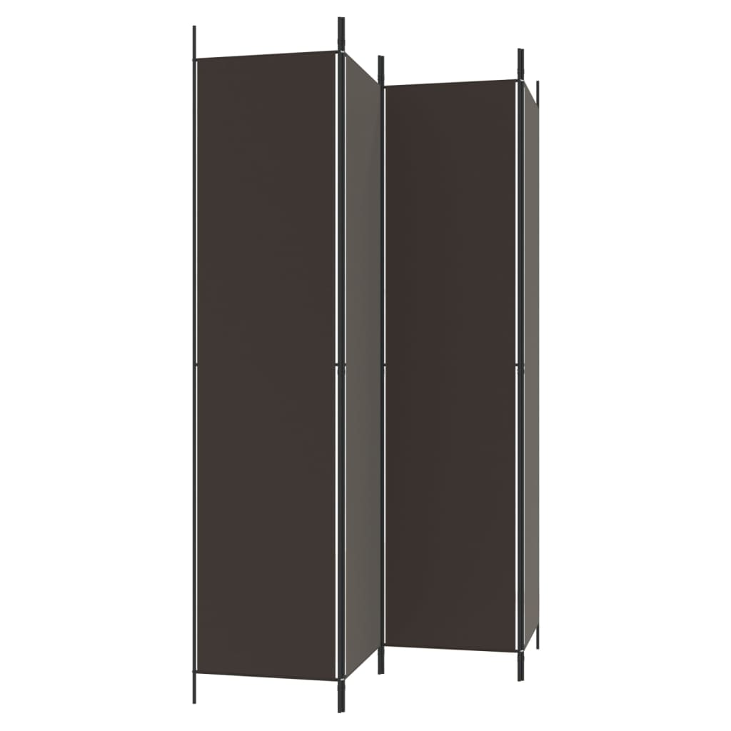 Biombo/divisória com 4 painéis 200x220 cm tecido castanho