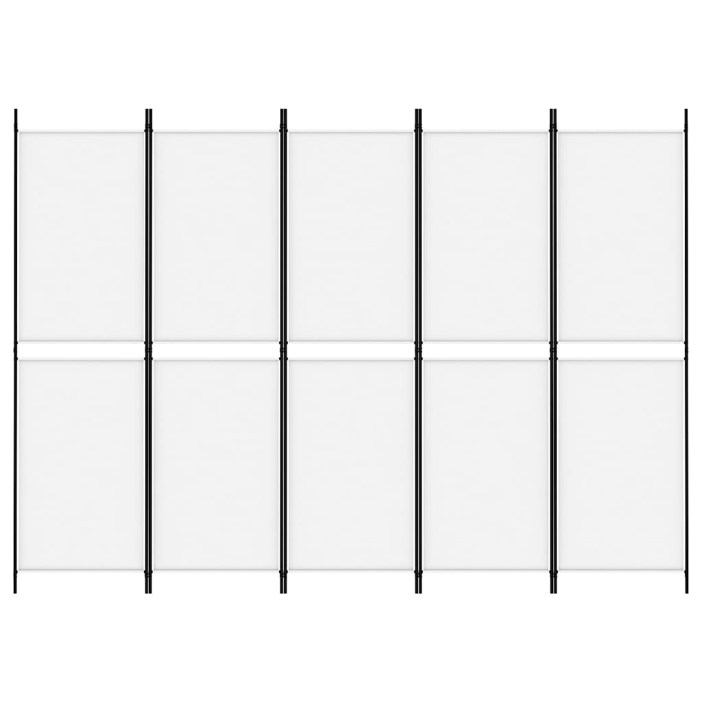 Biombo/divisória com 5 painéis 250x180 cm tecido branco
