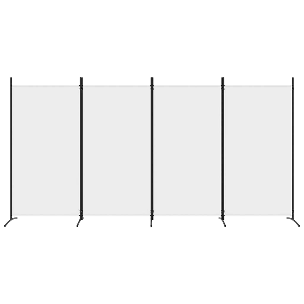 Biombo com 4 painéis 346x180 cm tecido branco
