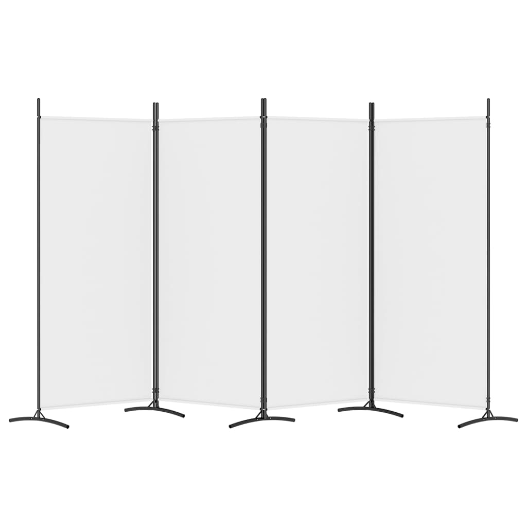 Biombo com 4 painéis 346x180 cm tecido branco