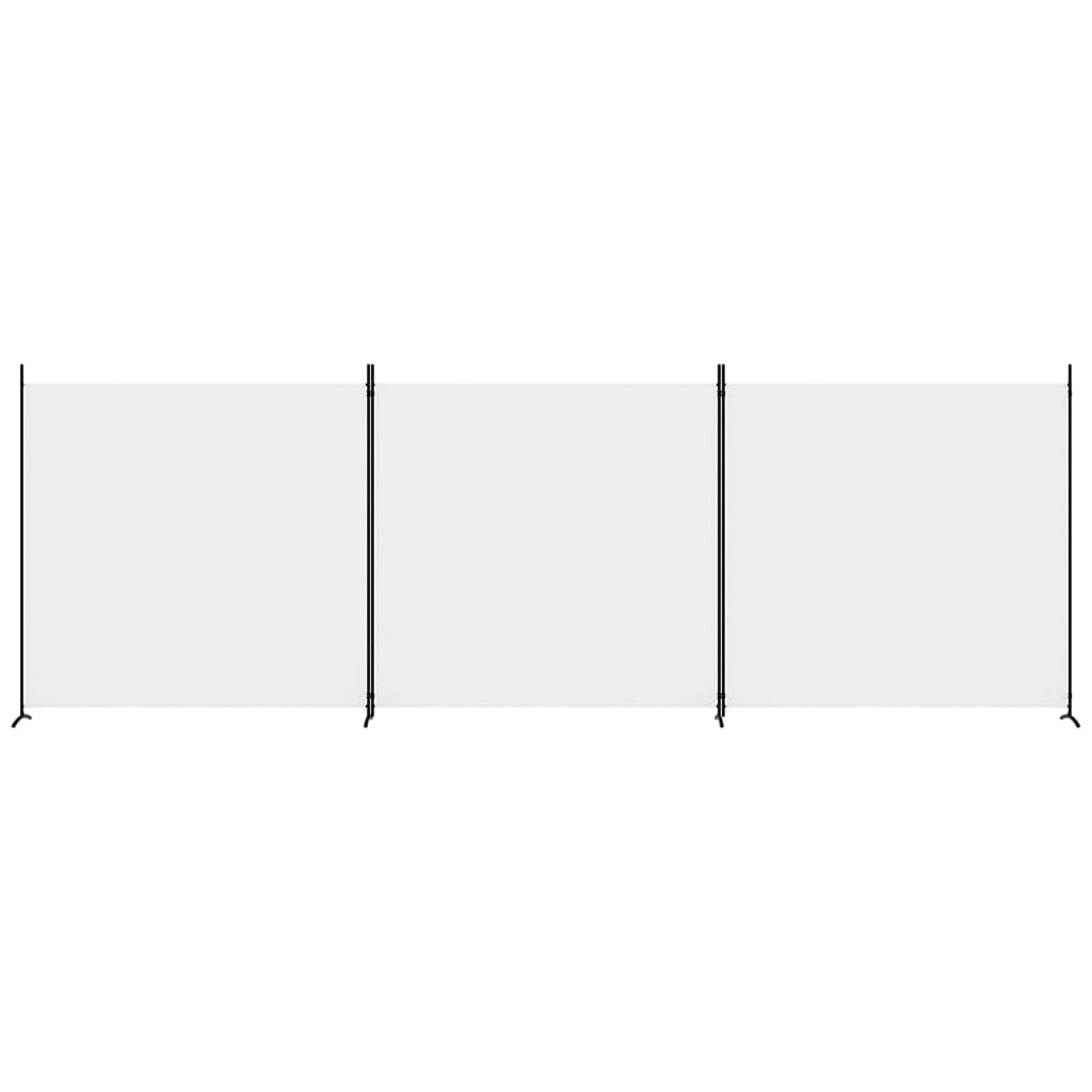 Biombo com 3 painéis 525x180 cm tecido branco