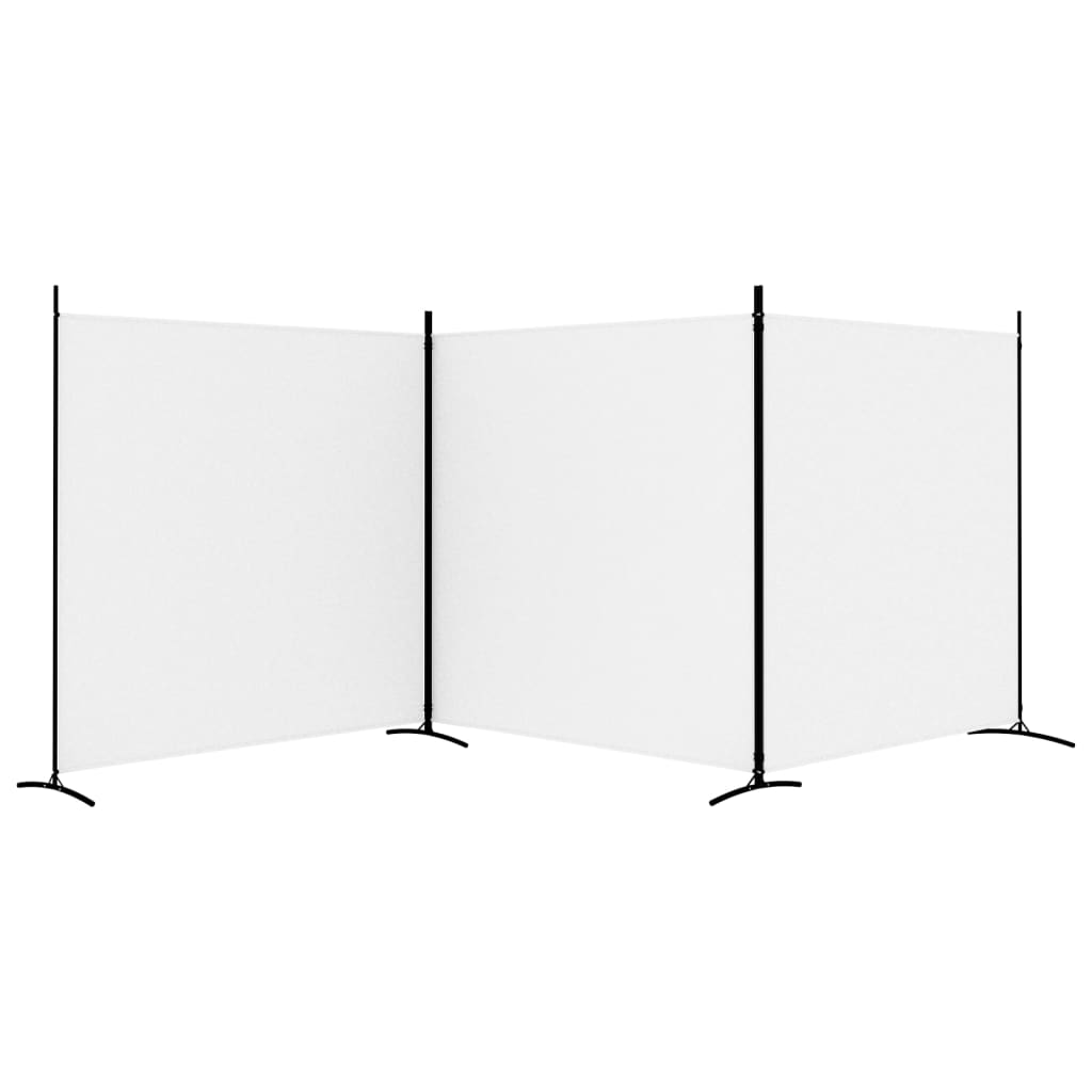 Biombo com 3 painéis 525x180 cm tecido branco