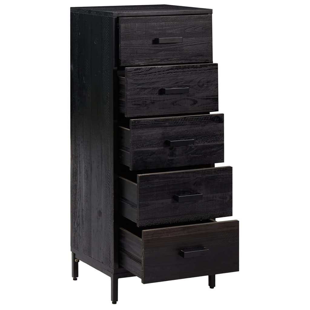 Cómoda 42x35x110 cm pinho maciço preto