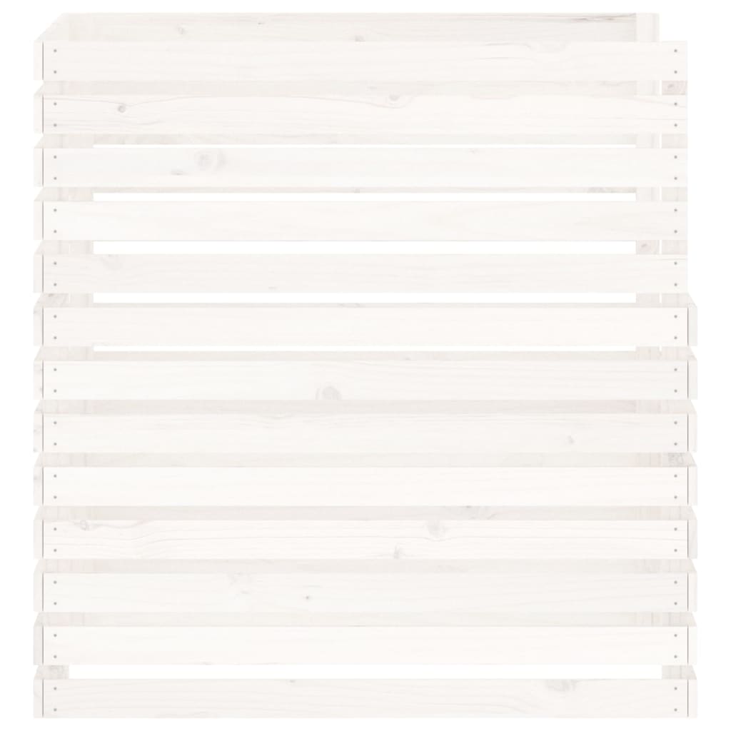 Caixa de compostagem 100x100x102 cm pinho maciço branco