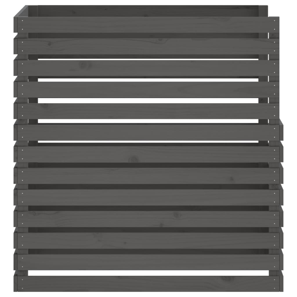 Caixa de compostagem 100x100x102 cm pinho maciço cinzento