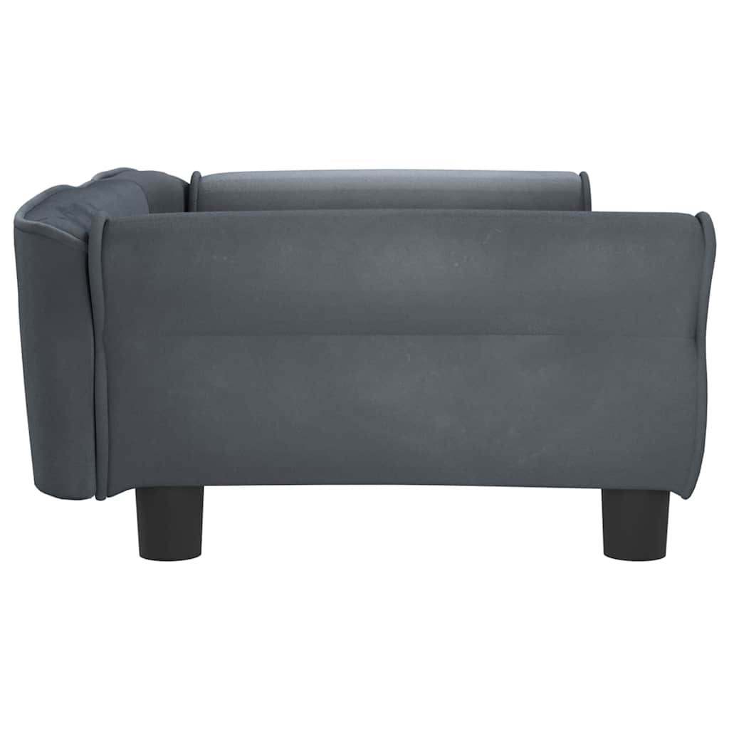Cama para cães 95x55x30 cm veludo cinzento-escuro