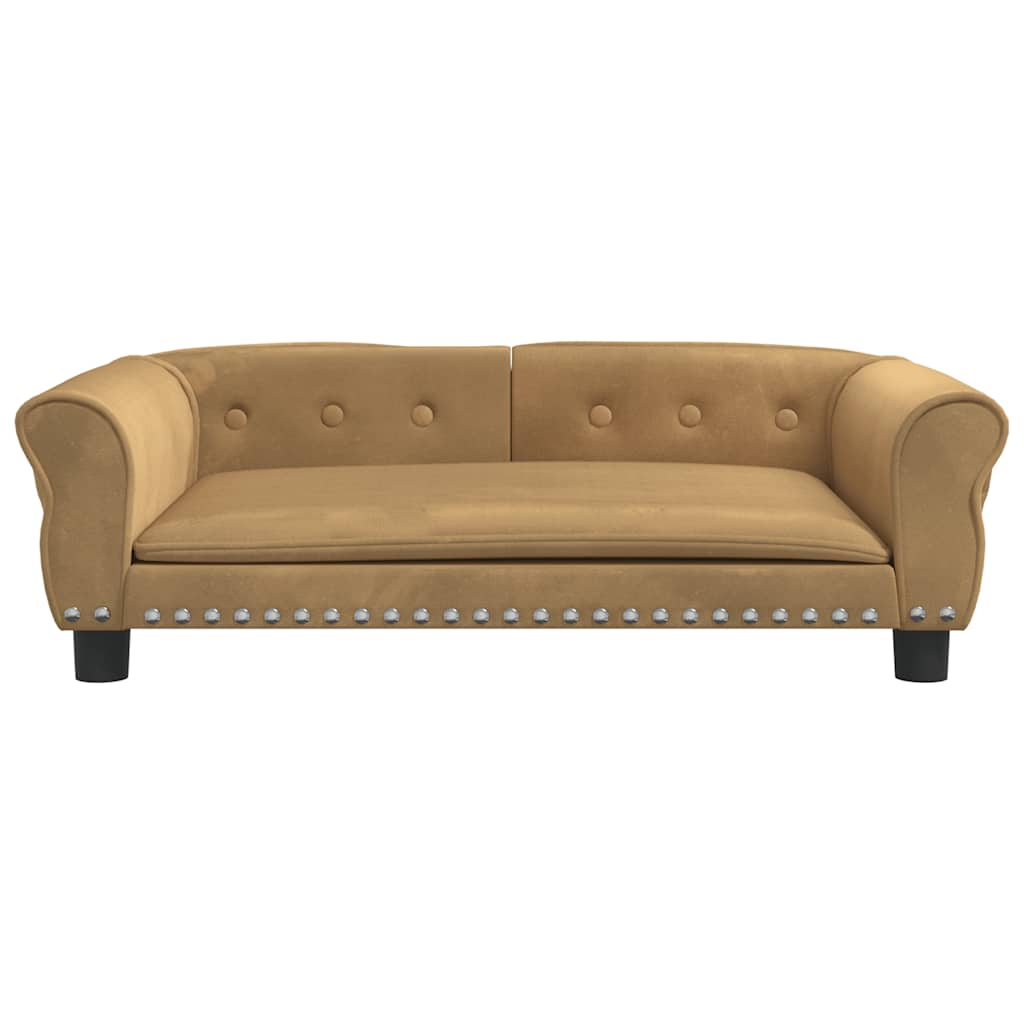 Cama para cães 95x55x30 cm veludo castanho