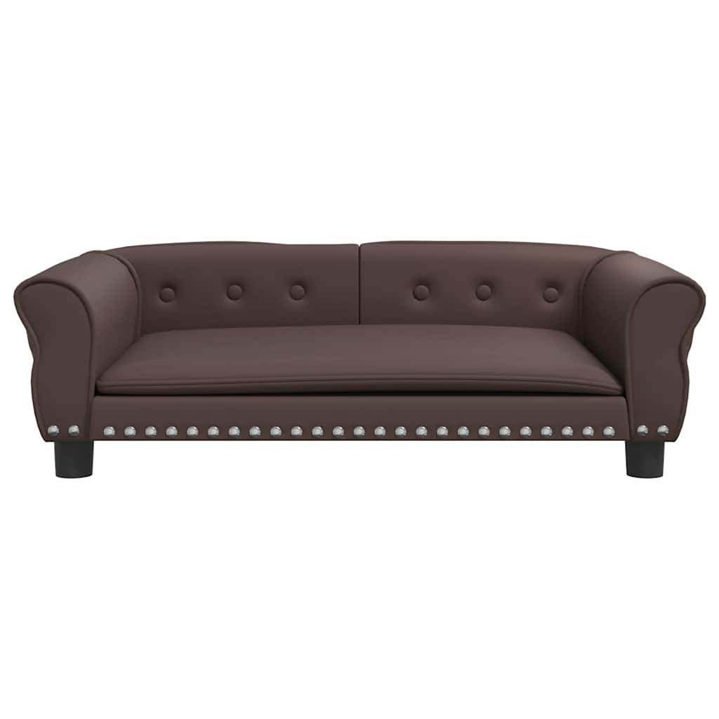 Cama para cães 95x55x30 cm couro artificial castanho