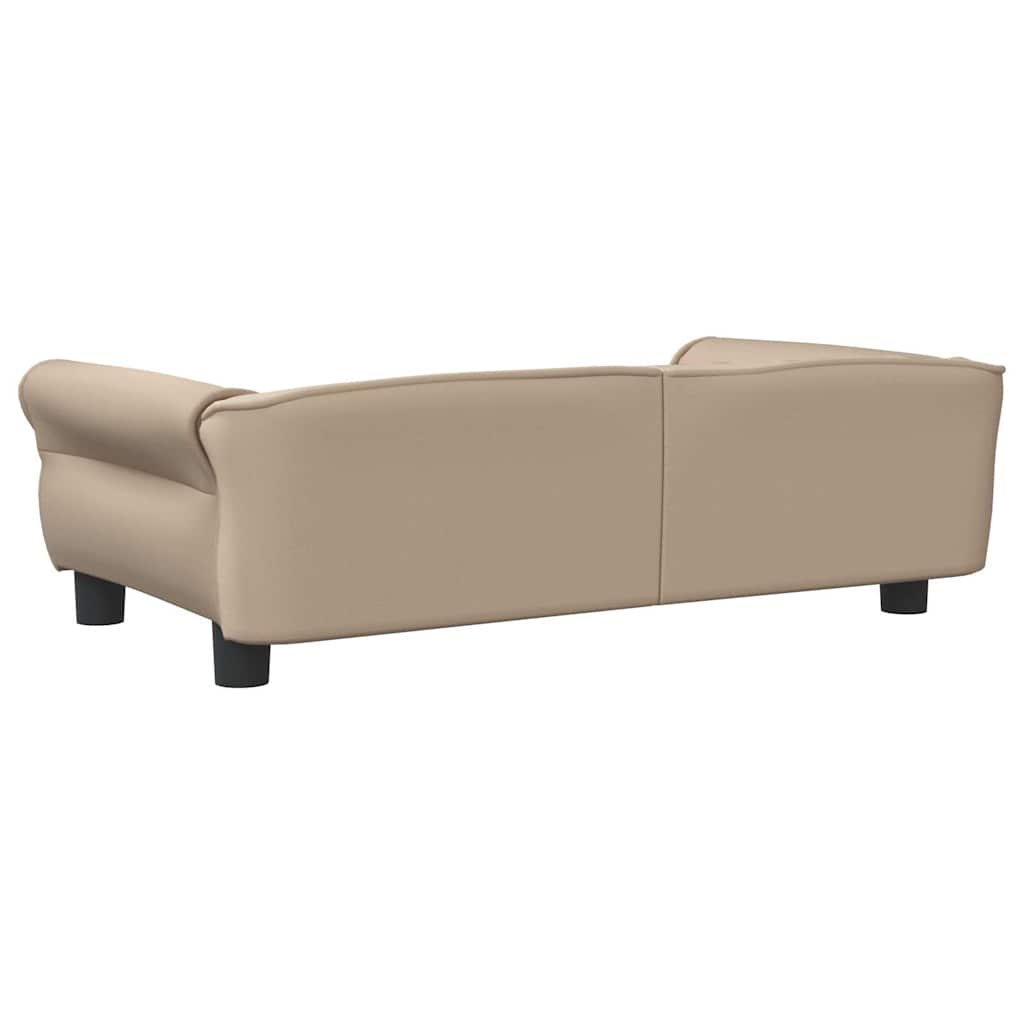 Cama para cães 95x55x30 cm couro artificial cor cappuccino