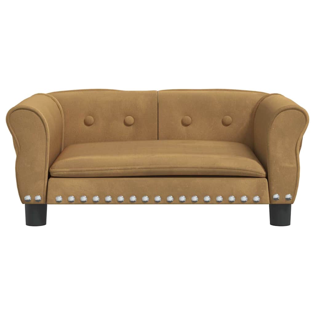Cama para cães 70x45x30 cm veludo castanho