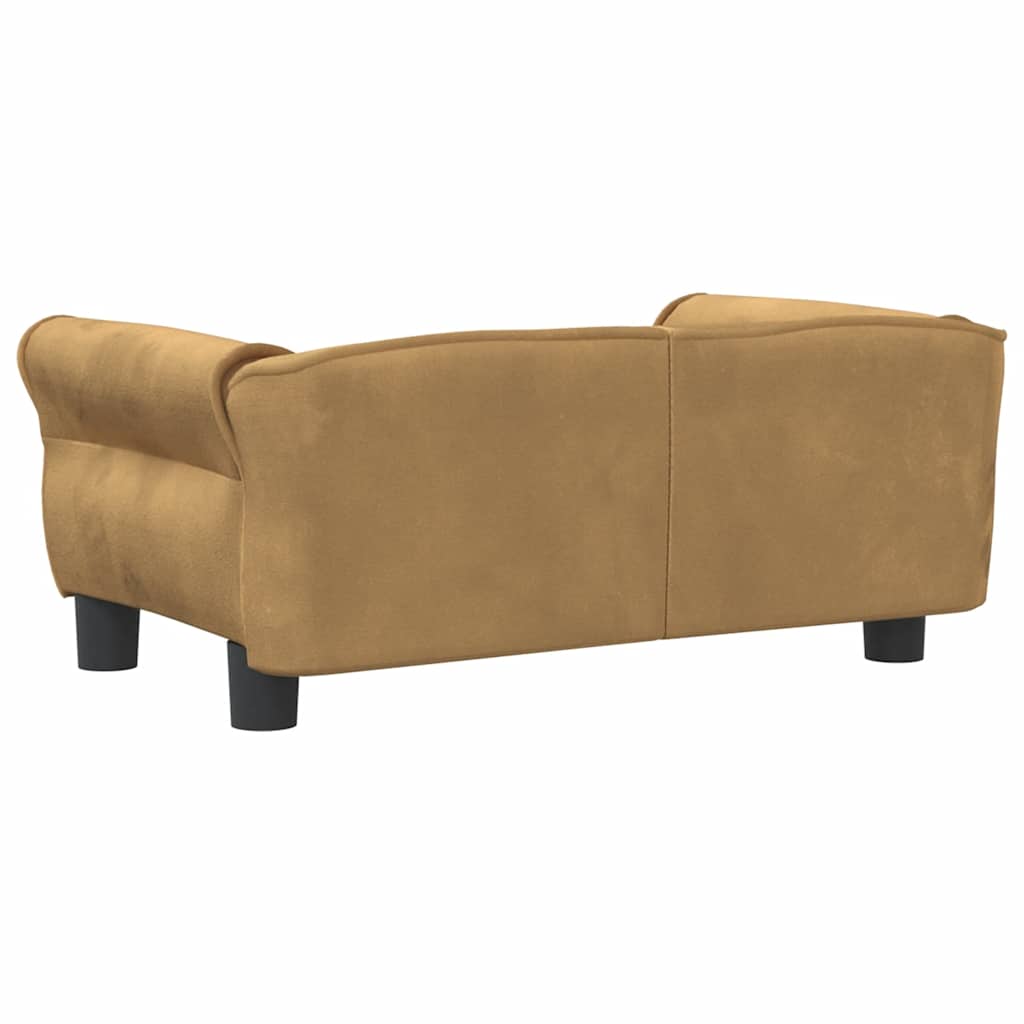 Cama para cães 70x45x30 cm veludo castanho