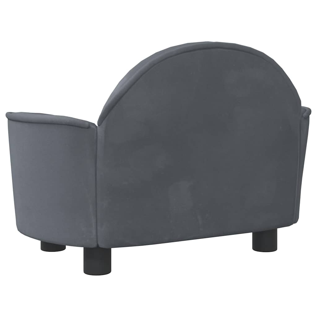 Cama para cães 66x40x45 cm veludo cinzento-escuro