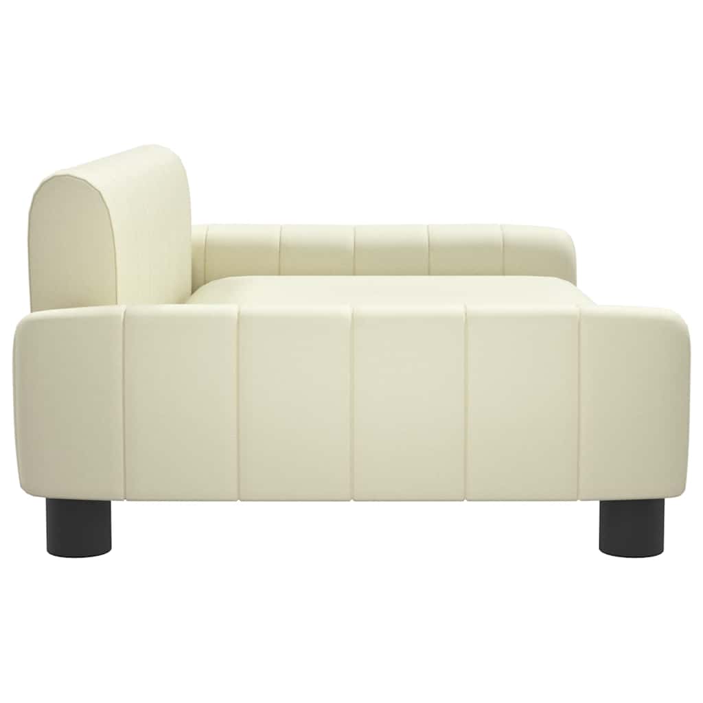 Cama para cães 90x53x30 cm couro artificial cor creme