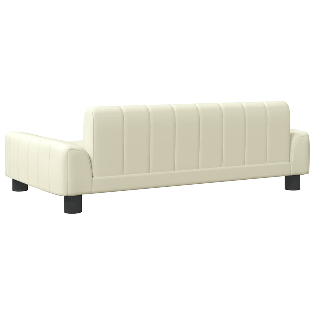 Cama para cães 90x53x30 cm couro artificial cor creme