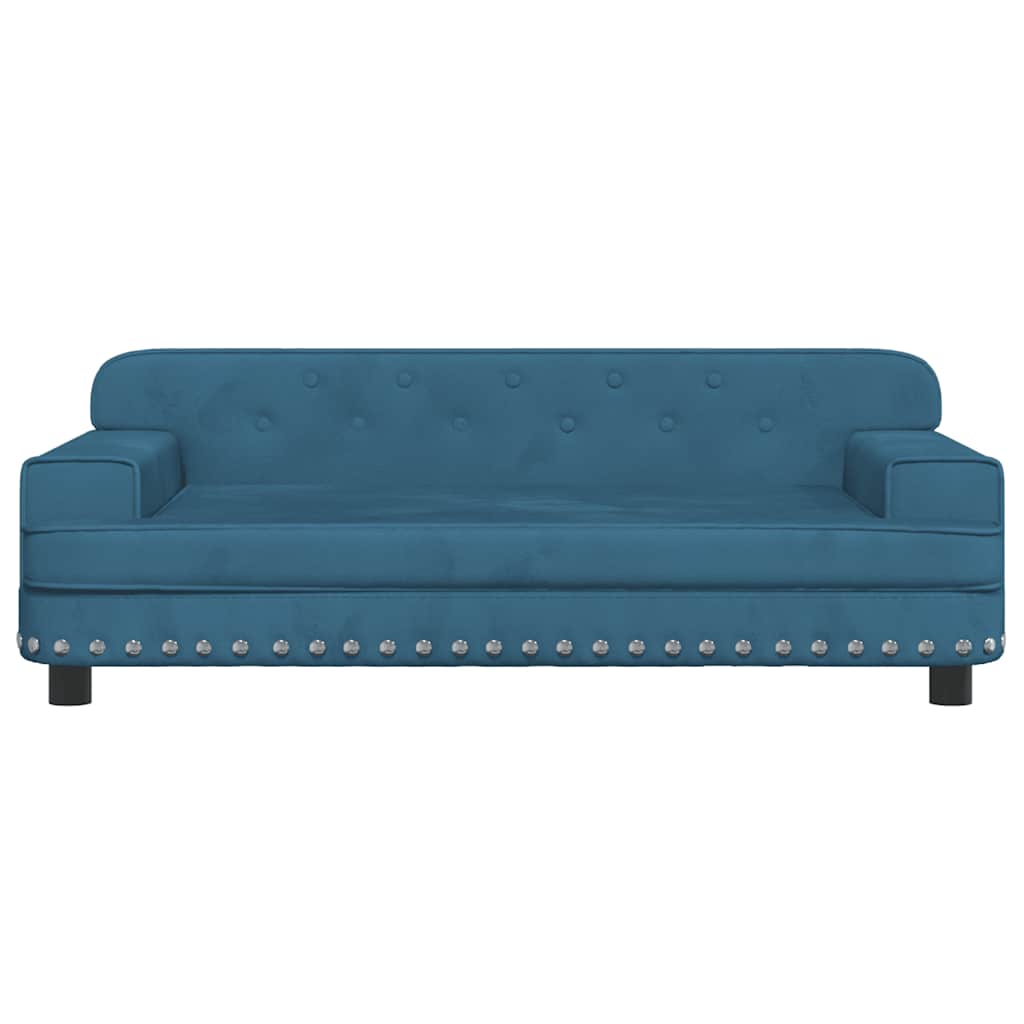 Cama para cães 90x53x30 cm veludo azul