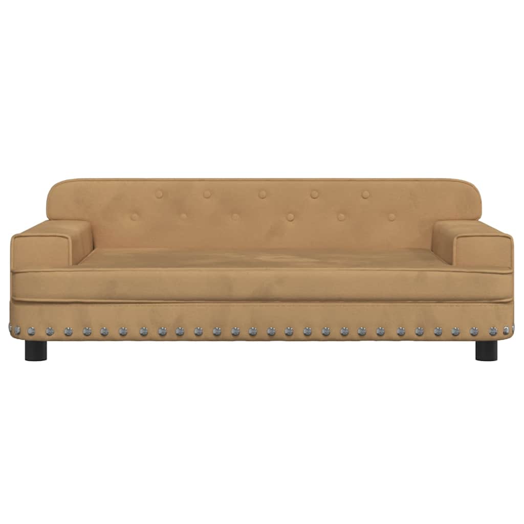Cama para cães 90x53x30 cm veludo castanho