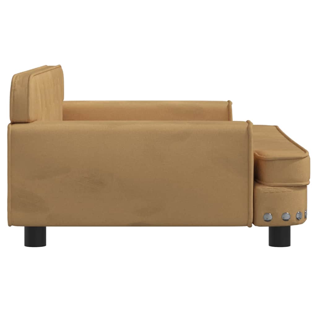 Cama para cães 90x53x30 cm veludo castanho