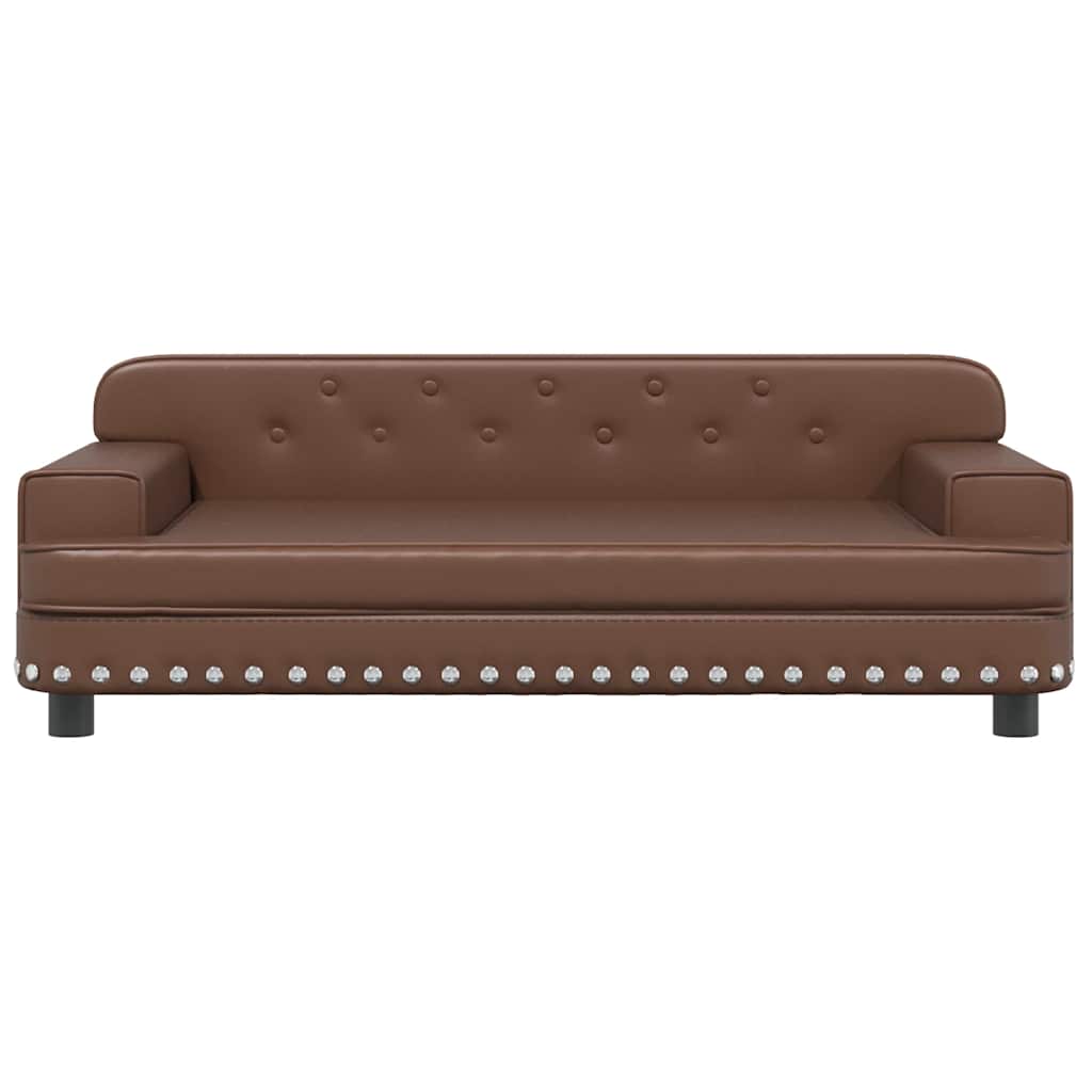 Cama para cães 90x53x30 cm couro artificial castanho