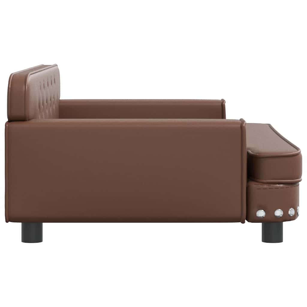 Cama para cães 90x53x30 cm couro artificial castanho