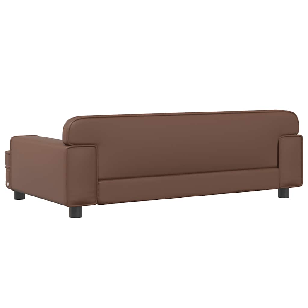 Cama para cães 90x53x30 cm couro artificial castanho