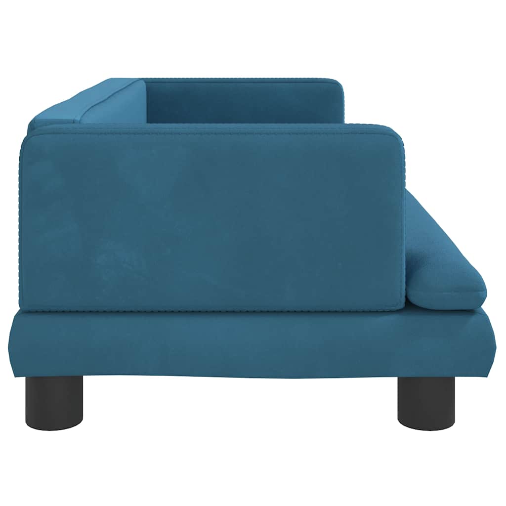 Cama para cães 80x45x30 cm veludo azul
