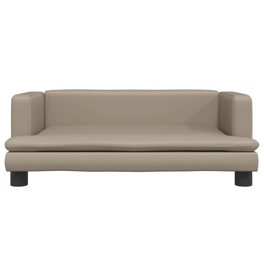 Cama para cães 80x45x30 cm couro artificial cappuccino