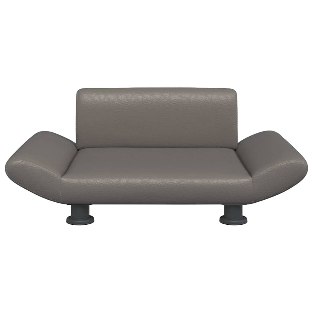 Cama para cães 70x45x28 cm couro artificial cinzento