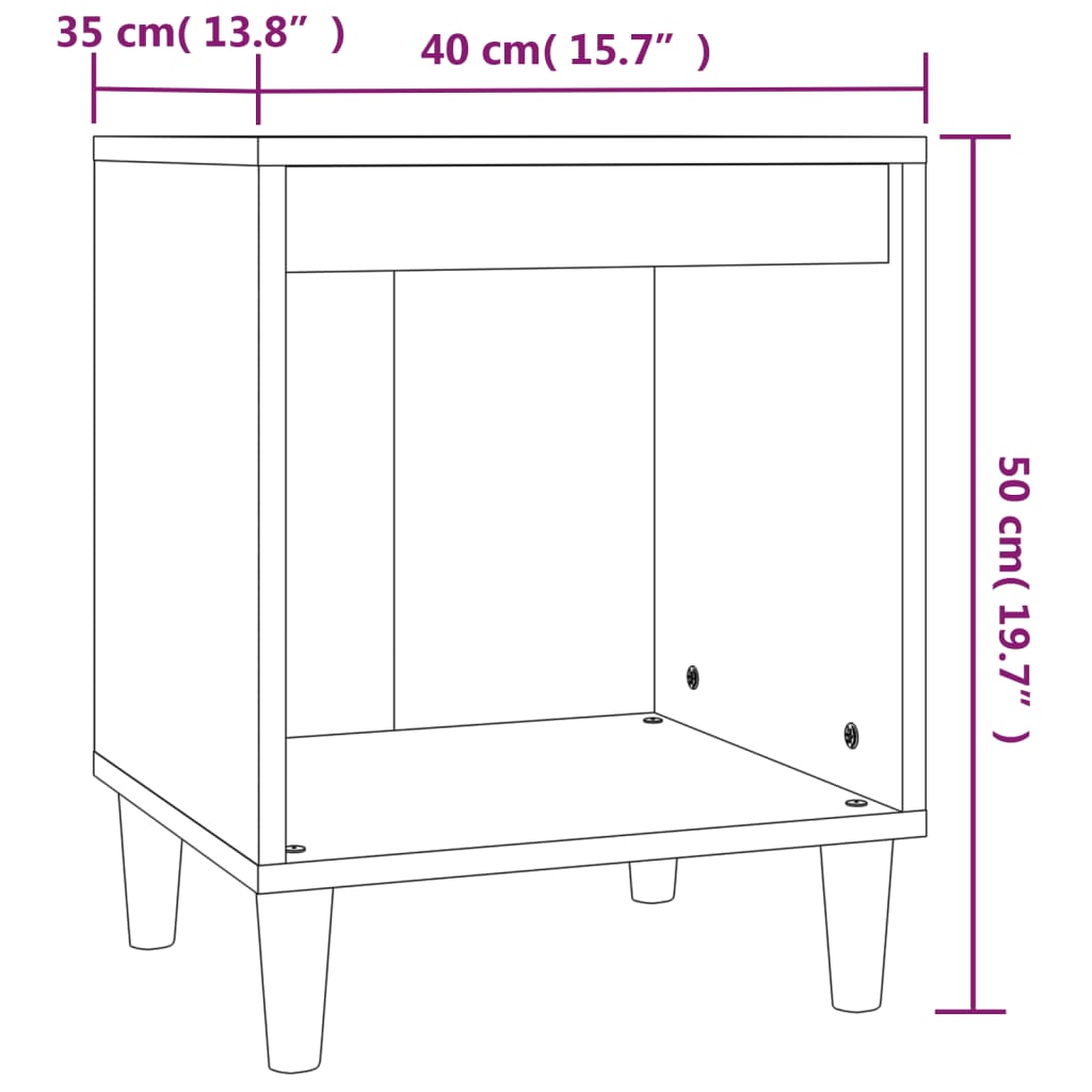 Mesa de cabeceira 40x35x50 cm derivados de madeira branco