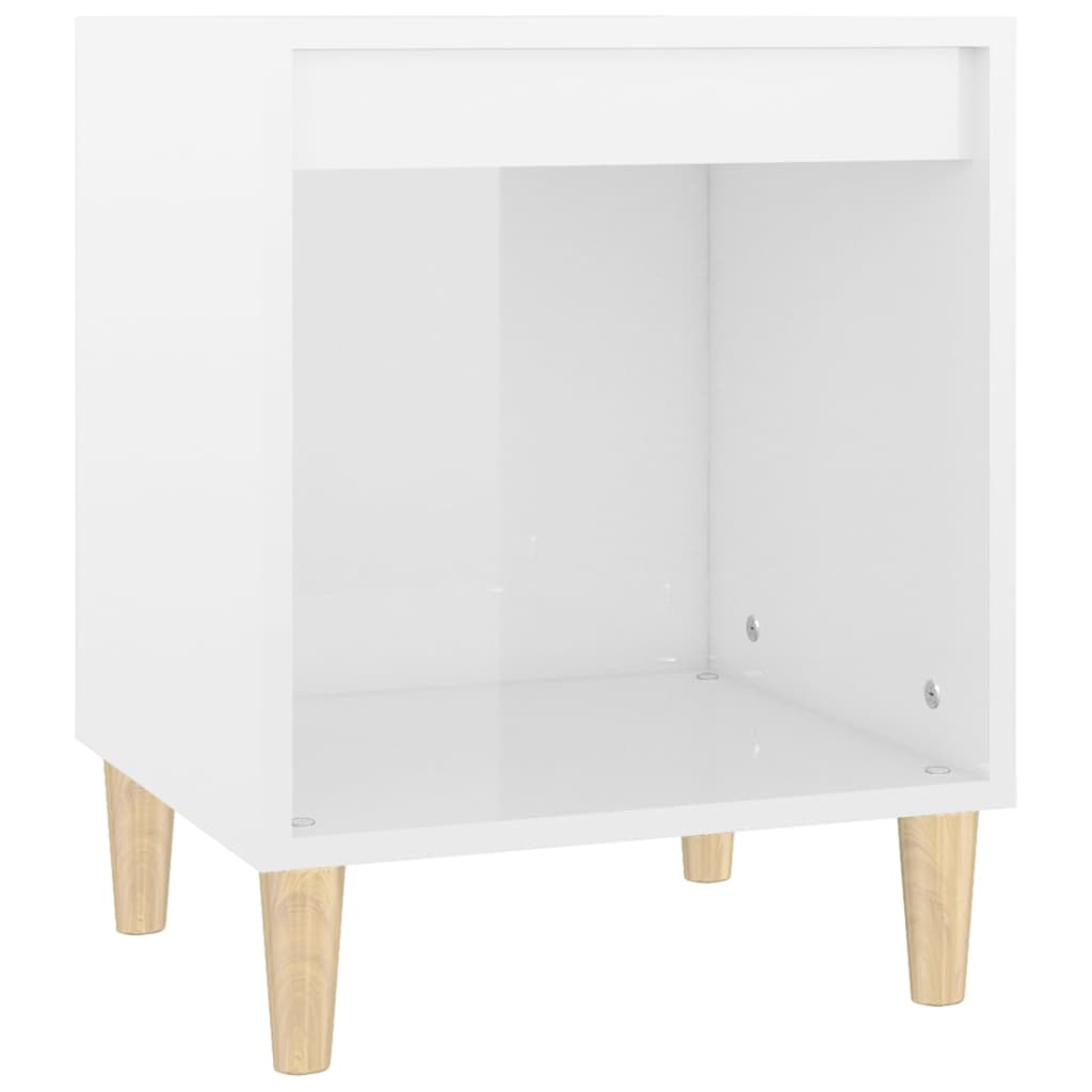 Mesas de cabeceira 2 pcs 40x35x50 cm branco brilhante