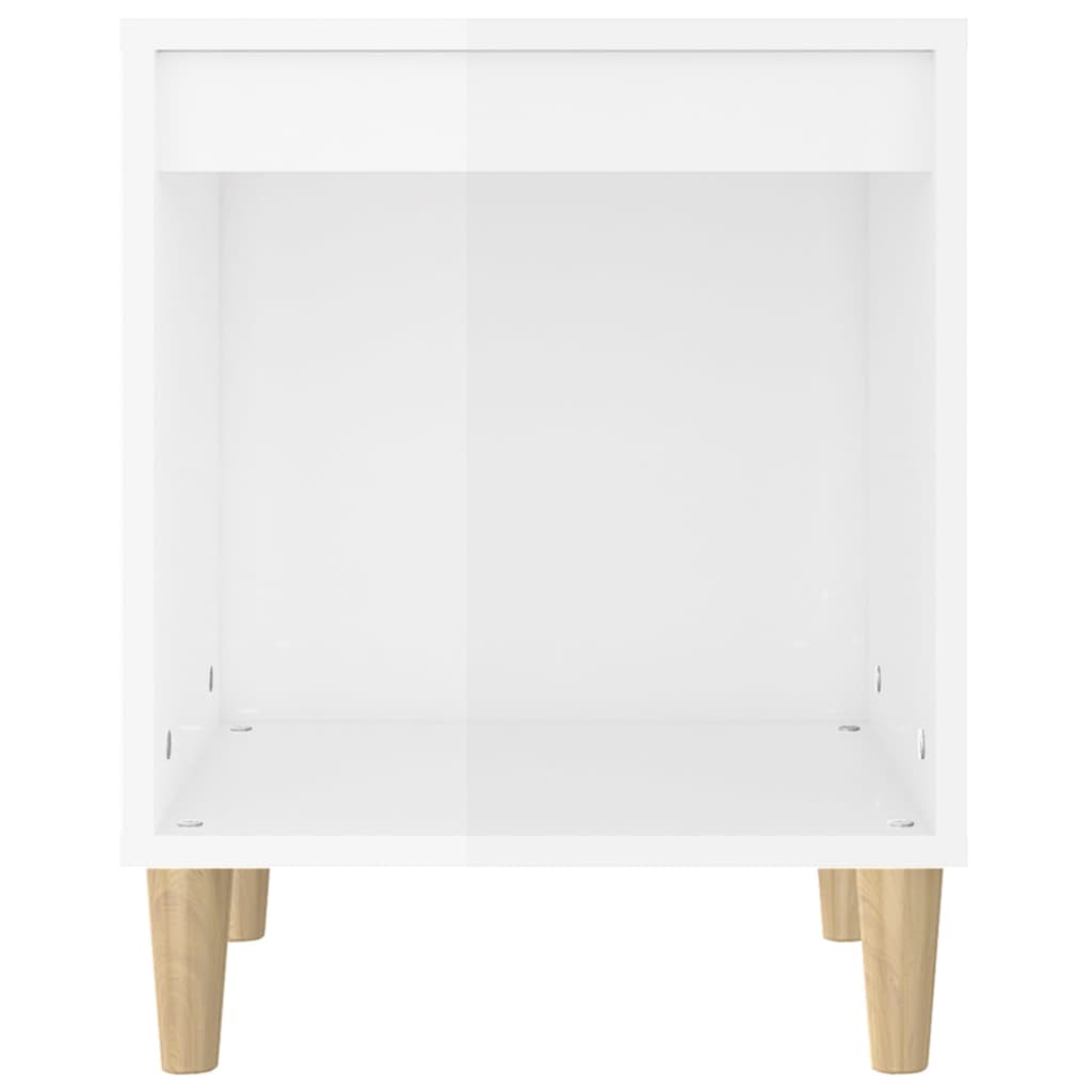 Mesas de cabeceira 2 pcs 40x35x50 cm branco brilhante