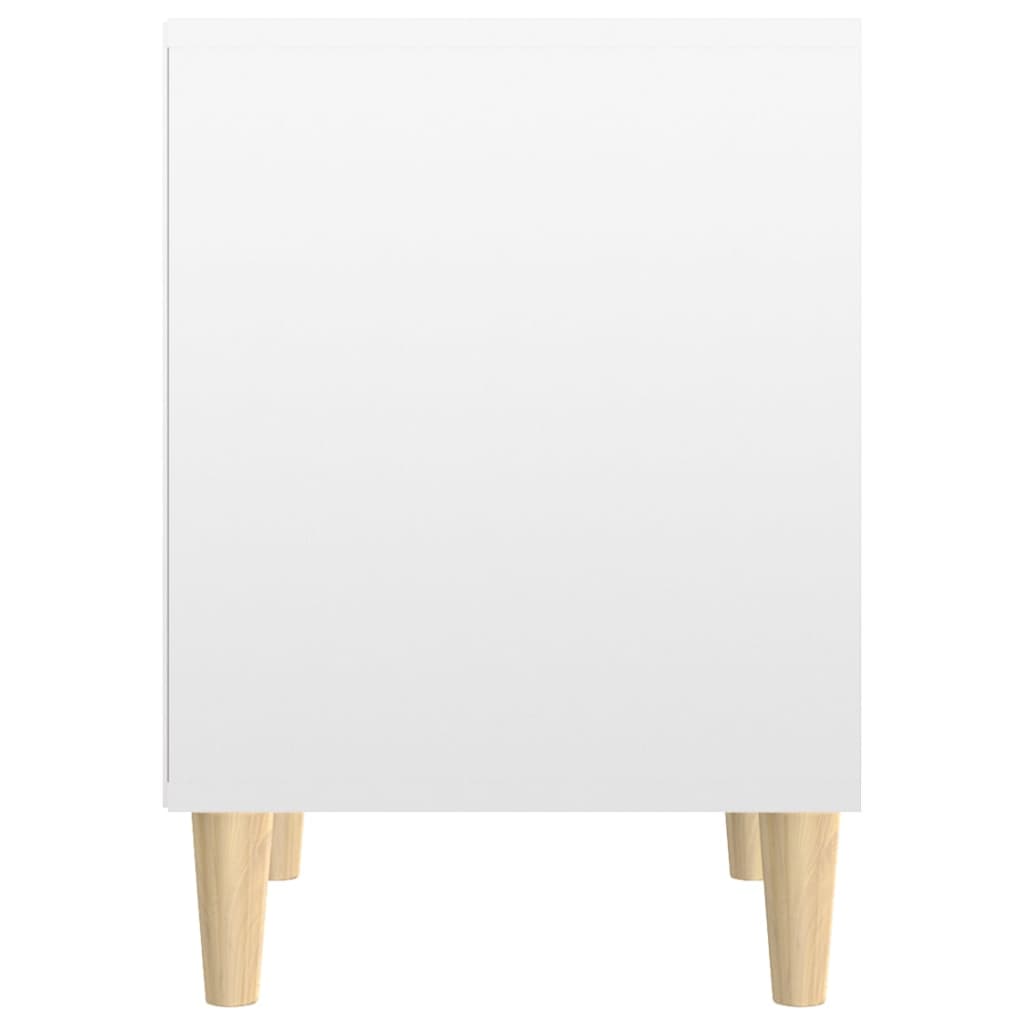 Mesas de cabeceira 2 pcs 40x35x50 cm branco brilhante