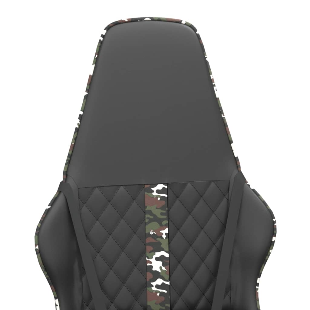 Cadeira gaming couro artificial preto e camuflado
