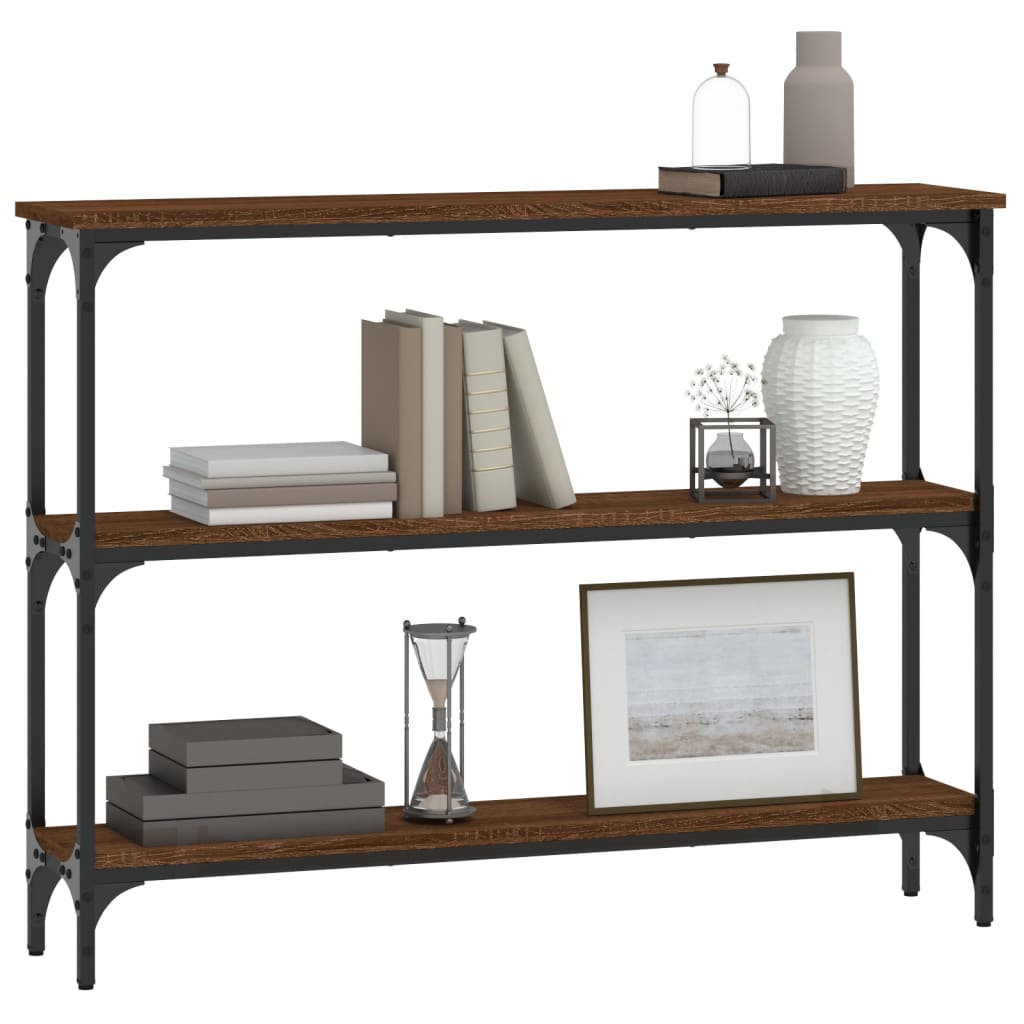 Mesa consola 100x22,5x75 cm derivados madeira carvalho castanho