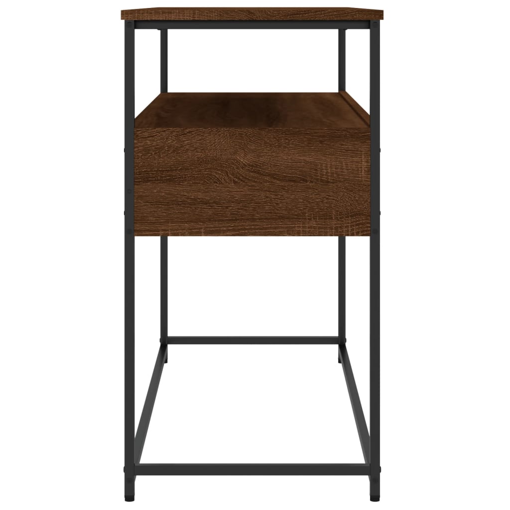 Mesa consola 100x40x75 cm derivados madeira carvalho castanho
